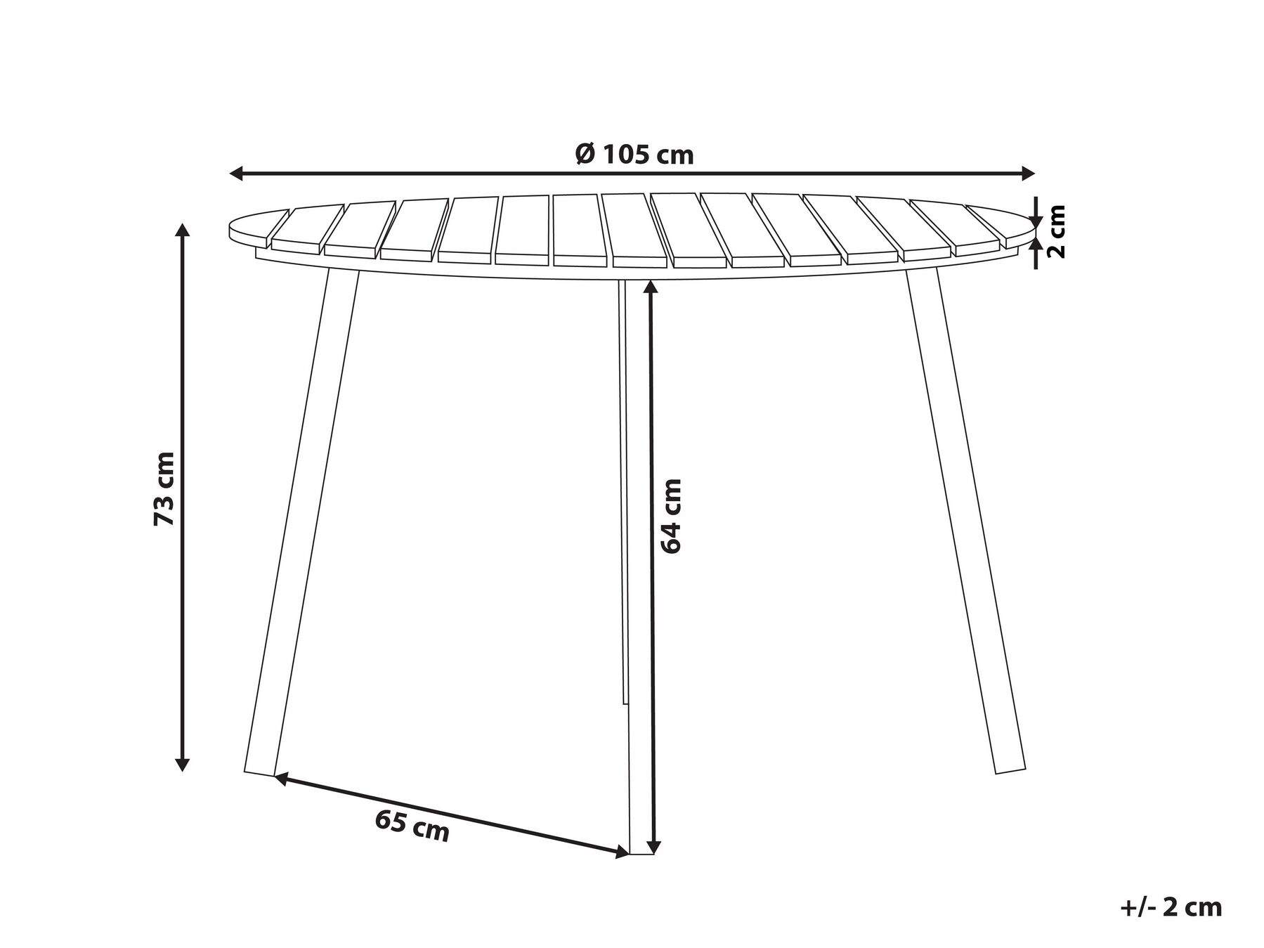 Gartentisch CAVOLI 105 cm 105 cm Braun_819490