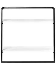 Towel Rack BETANIA with Shelves Metal Black_1051056
