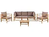 Lounge Set mit Tisch 5-Sitzer CERRETO Bambus Taupe