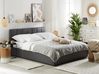 Bett mit Stauraum DREUX Kunstleder Dunkelgrau 160 x 200 cm
