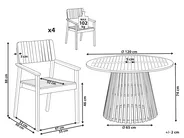 Garden Dining Set 4 Seater AGELLO Acacia Wood Brown_923497