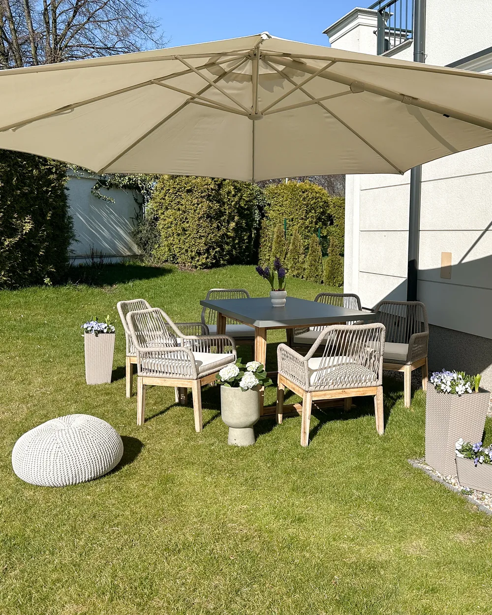 Set mit 2 Stühlen und Sitzkissen OLBIA Cremeweiß_923170