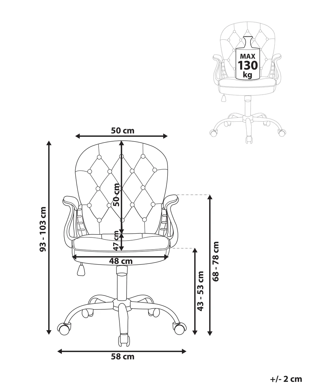 Desk Chair PRINCESS Faux Leather Pink_855612