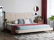 Bett mit Lattenrost Stoff LANNION 180 x 200 cm Hellbeige_1176405