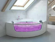 Corner Hot Tub with LED TAMULA 1480 x 660 mm White_1029594