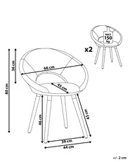 Esszimmerstuhl 2er Set ROSLYN Marineblau_816687