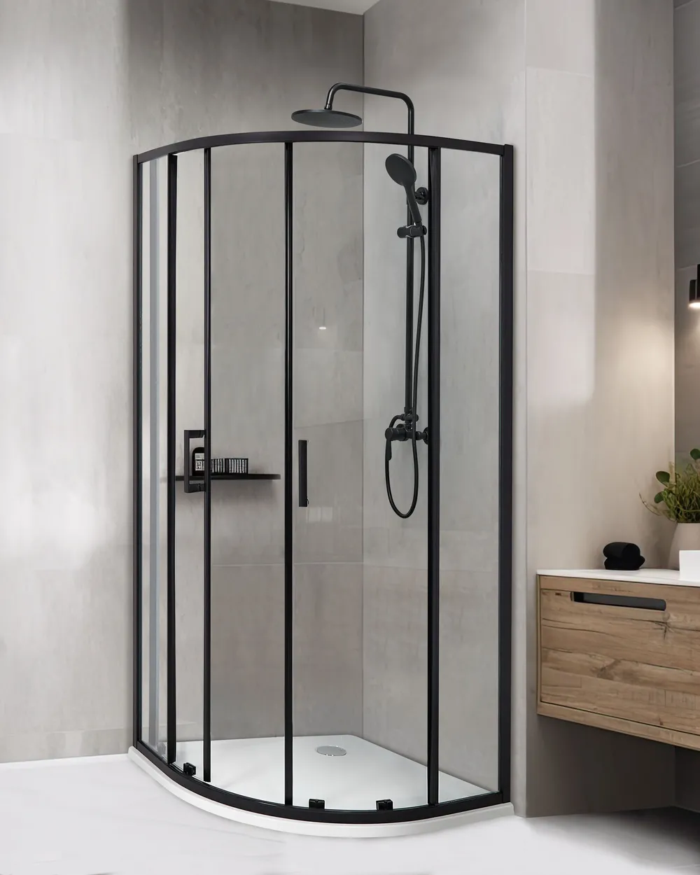 Duschkabine JUKATAN 90 x 90 x 185 cm Schwarz