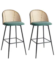 Set of 2 Bar Chairs CORNELL Metal Green_970232