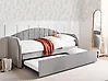Ausziehbett Samtstoff EYBURIE 90 x 200 cm Grau