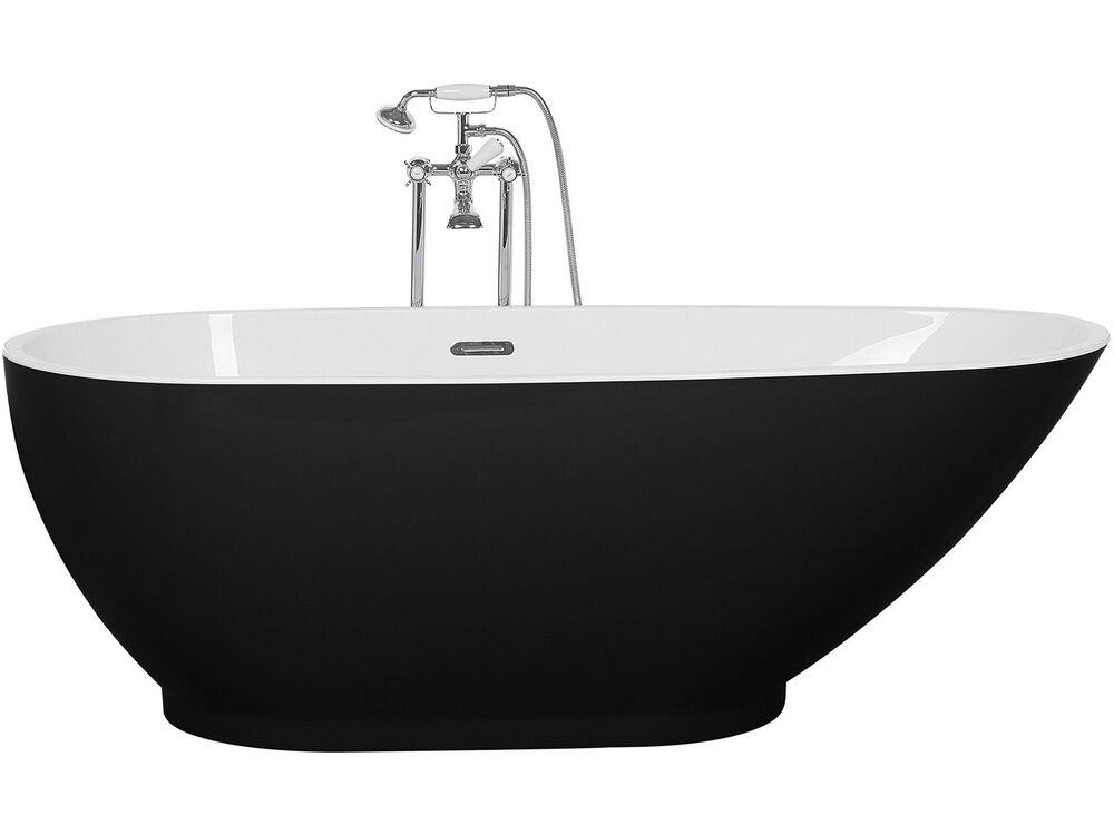 Vrijstaand bad GUIANA 173 x 82 cm Zwart/wit