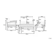 Lounge Set mit Tisch 4-Sitzer MANILA Akazienholz Dunkelbraun_862477