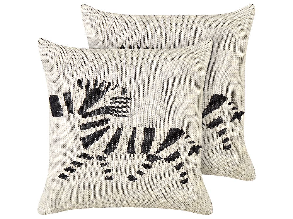Set van 2 sierkussens JABORI 45 x 45 cm Katoen Beige