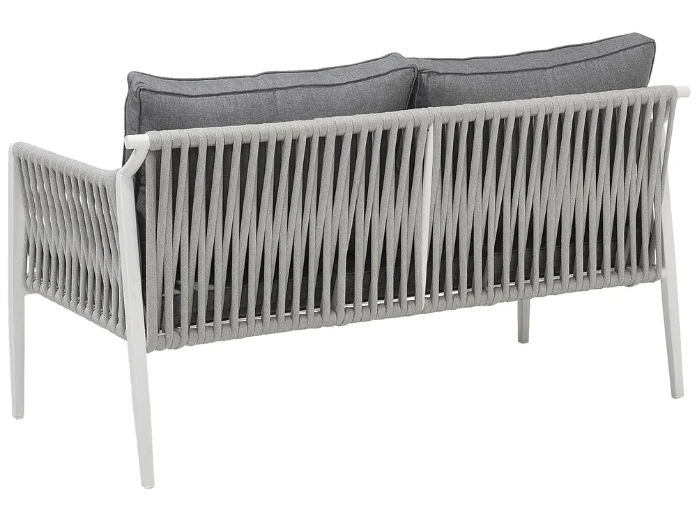 Garden Lounge Set with Table 4 Seater LATINA Metal Grey_702655