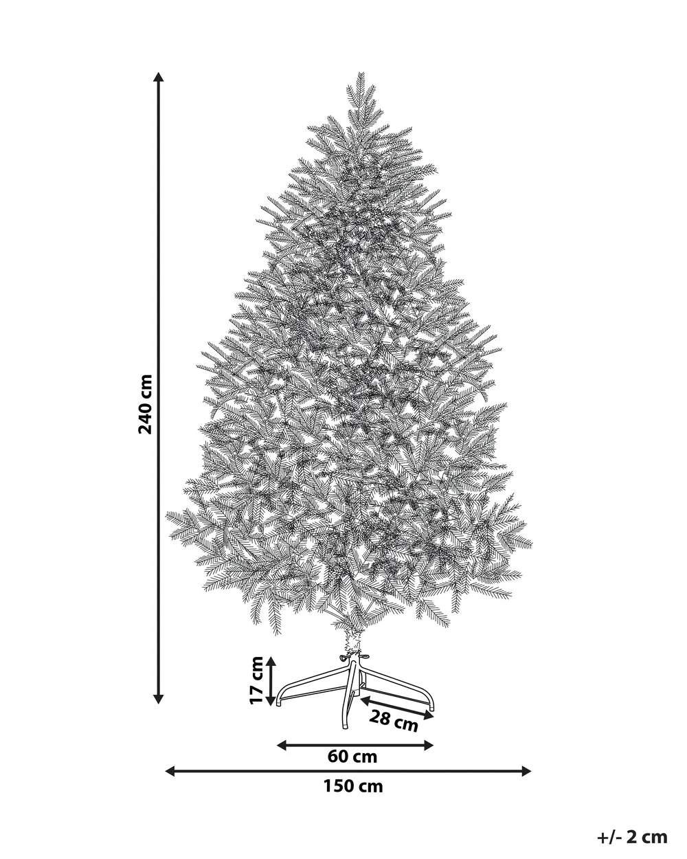 Künstlicher Weihnachtsbaum mit Schnee BASSIE 240 cm Weiß_879867