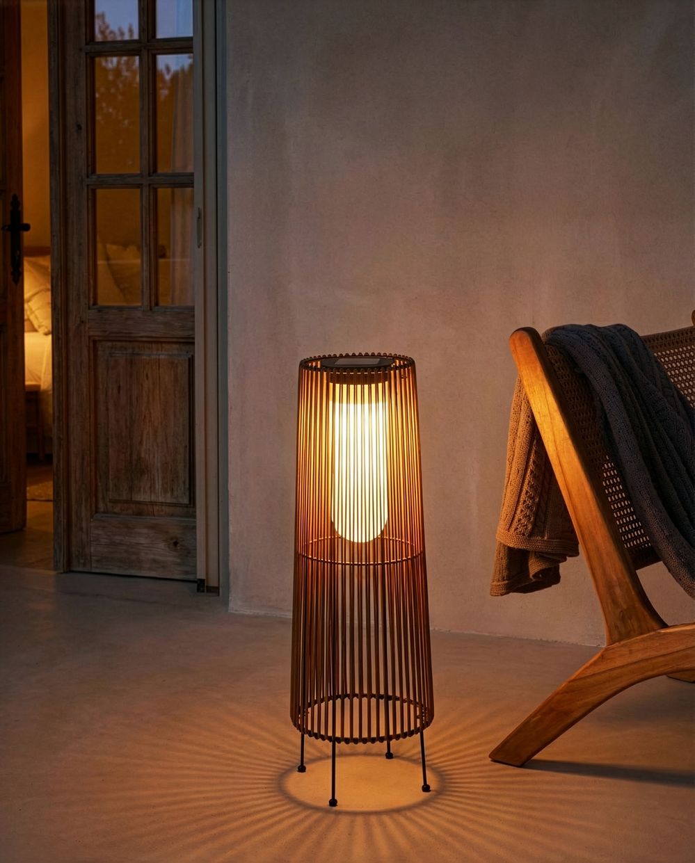 Lanterne à énergie solaire SEMLIKI 68 cm Naturel