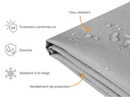 Bâche de protection CHUVA 200 cm 120 cm 120 cm Gris_929767