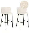 Set of 2 Bar Chairs MINA Boucle White
