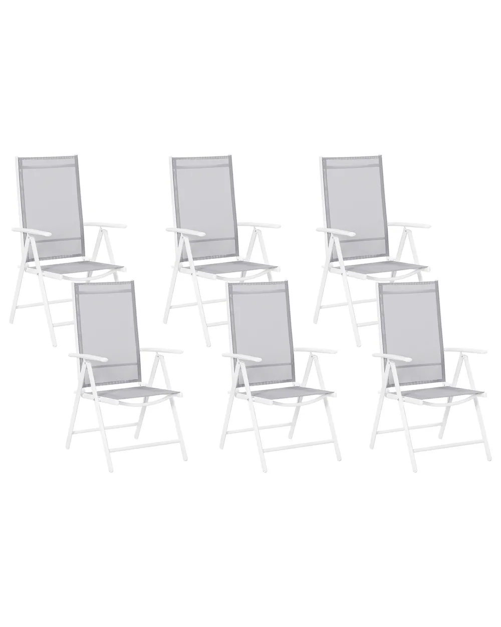 Gartenstuhl 6er Set CATANIA Metall Grau