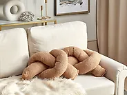 Dekokissen 2er Set GLADIOLUS 172 x 14 cm Bouclé Hellbraun Ohne Muster_1183755