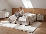 Ottoman Bed without Headboard DINAN Fabric Light Grey 120 x 200 cm (EU Small Double)_1188185