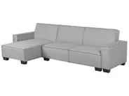 Corner Sofa Bed 3 Seater ROMEDAL Fabric Light Grey Right Hand_748911