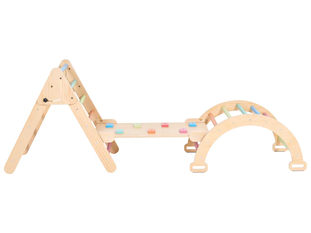 Multifunctional Climbing Arch MOAMA Pine Wood Light Brown_1083398