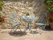 Bistro Set ALBINIA Metall Blau_1021532