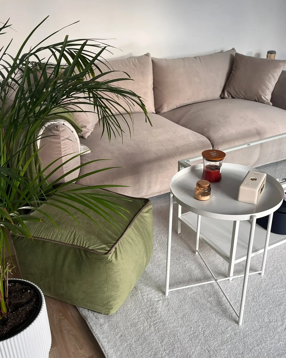 Sofa 3-Sitzer LUVOS Samtstoff Taupe_985133