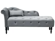 Linksseitige Chaiselongue IVRY Samtstoff Grau_929062