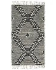 Teppich ARBAA Schwarz 80 x 150 cm Baumwolle_848943