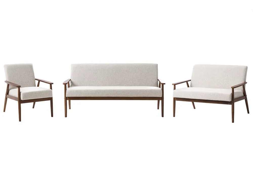 Sofa Set 6-Sitzer ESRUM Stoff Dunkelbraun / Grau