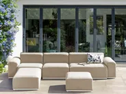 Garden Sofa with Ottoman 7 Seater BATTIFOLLO Modular Beige_933834