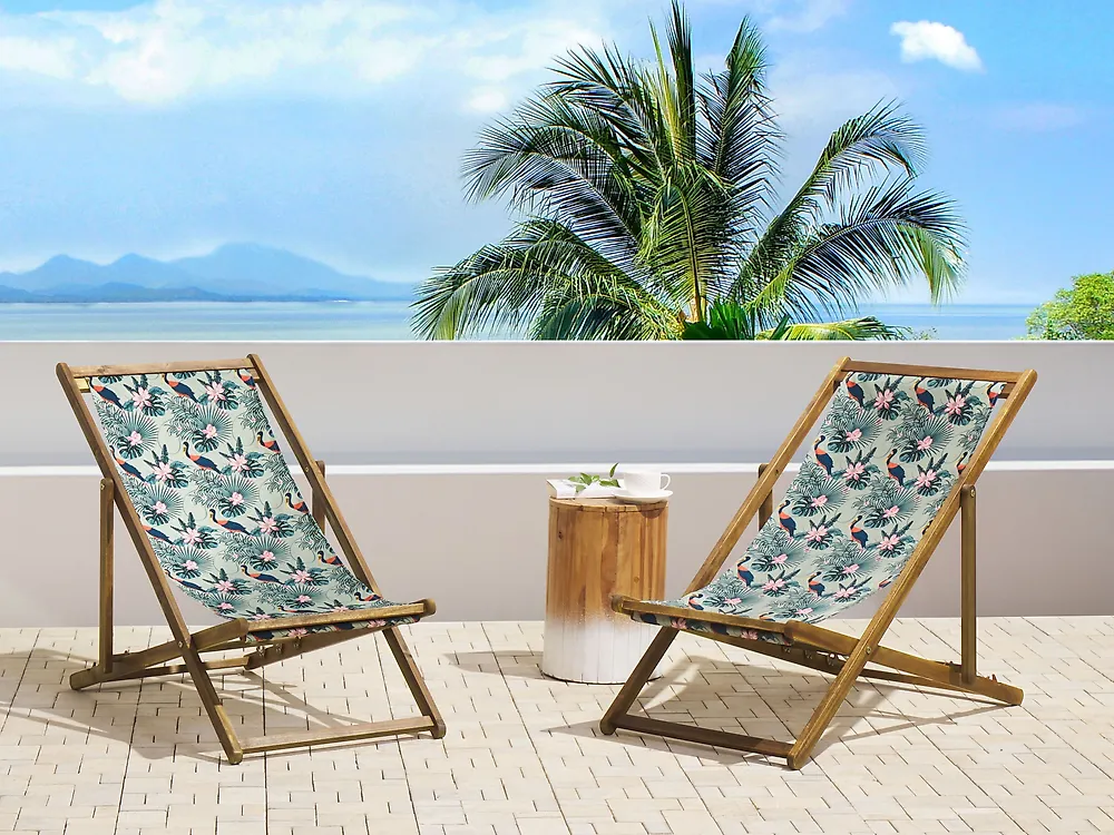 Ersatzstoff für Sonnenliege 2er Set ANZIO/AVELLINO 113 x 44 cm Bunt_1180402