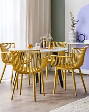 Set of 4 Garden Chairs PESARO Yellow_825404