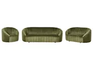 Living Room Set 6 Seater MALUNG Velvet Dark Green_884215