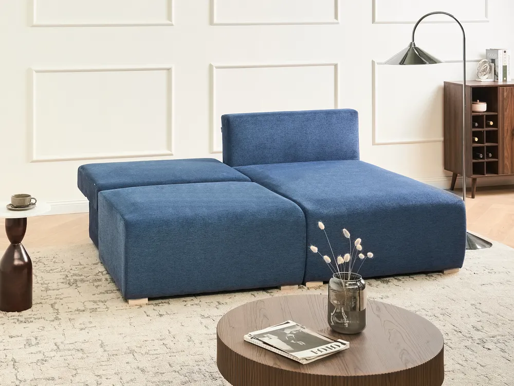 Modul Ecksofa NERBO Stoff Blau linksseitig_1034960