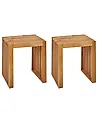 Gartenhocker 2er Set BELLANO Akazienholz Braun