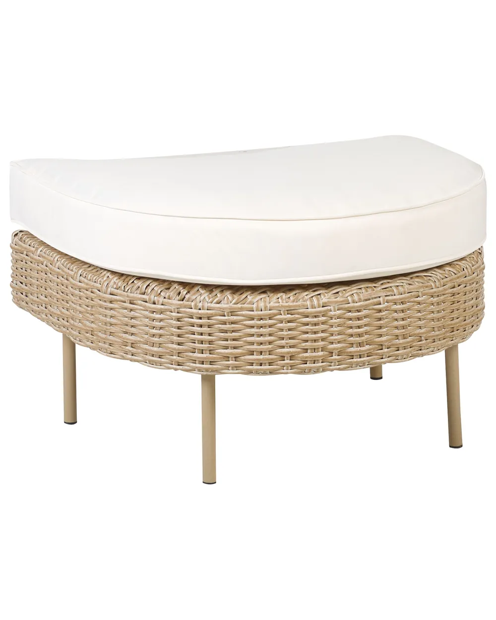 Gartensessel mit Ottomane ARCILLE II Polyrattan Naturfarben_867975