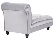 Linksseitige Chaiselongue LORMONT Samtstoff Hellgrau_763322