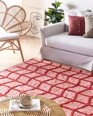 Rug SIVAS Red 140 x 200 cm Cotton_839703