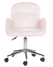 Schreibtischstuhl PRIDDY Samtstoff Rosa_855077