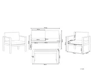 Lounge Set mit Tisch 4-Sitzer SALERNO Metall Dunkelgrau_800361