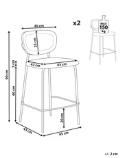 Set of 2 Bar Chairs MAYETTA Rattan Teal_931903