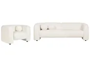 Living Room Set 4 Seater LEIREN Boucle White_920837