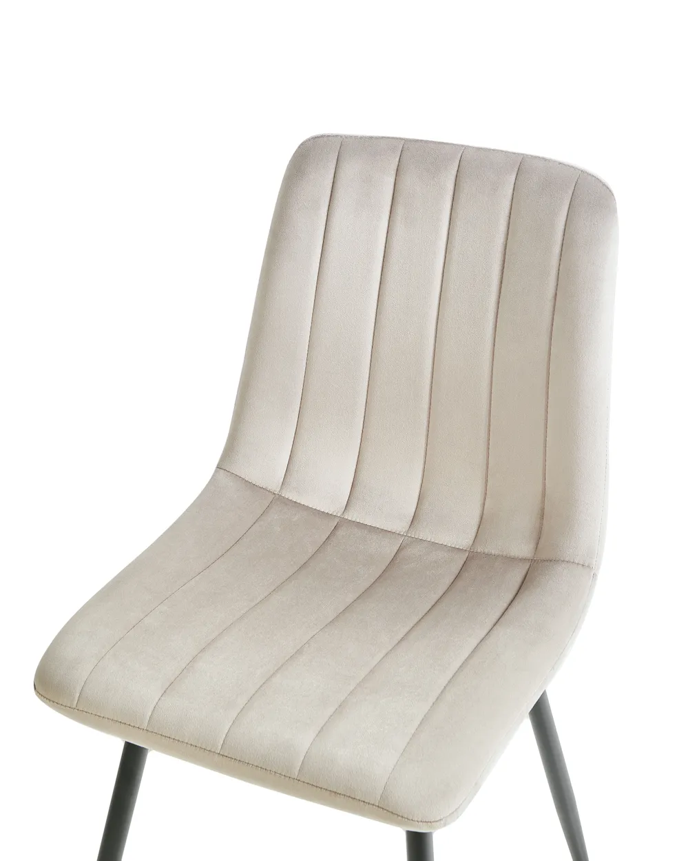 Esszimmerstuhl 4er Set KALISPELL Samtstoff Beige_1066921