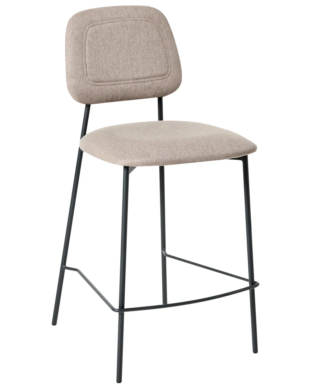 Set mit 2 Barstühlen DUETTE Kunstleinen Taupe_986890
