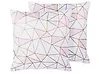 Dekokissen 2er Set CLARKIA 45 x 45 cm Baumwolle Rosa Geometrisches Muster