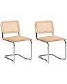 Esszimmerstuhl 2er Set CORDOVA Rattan Hellbraun