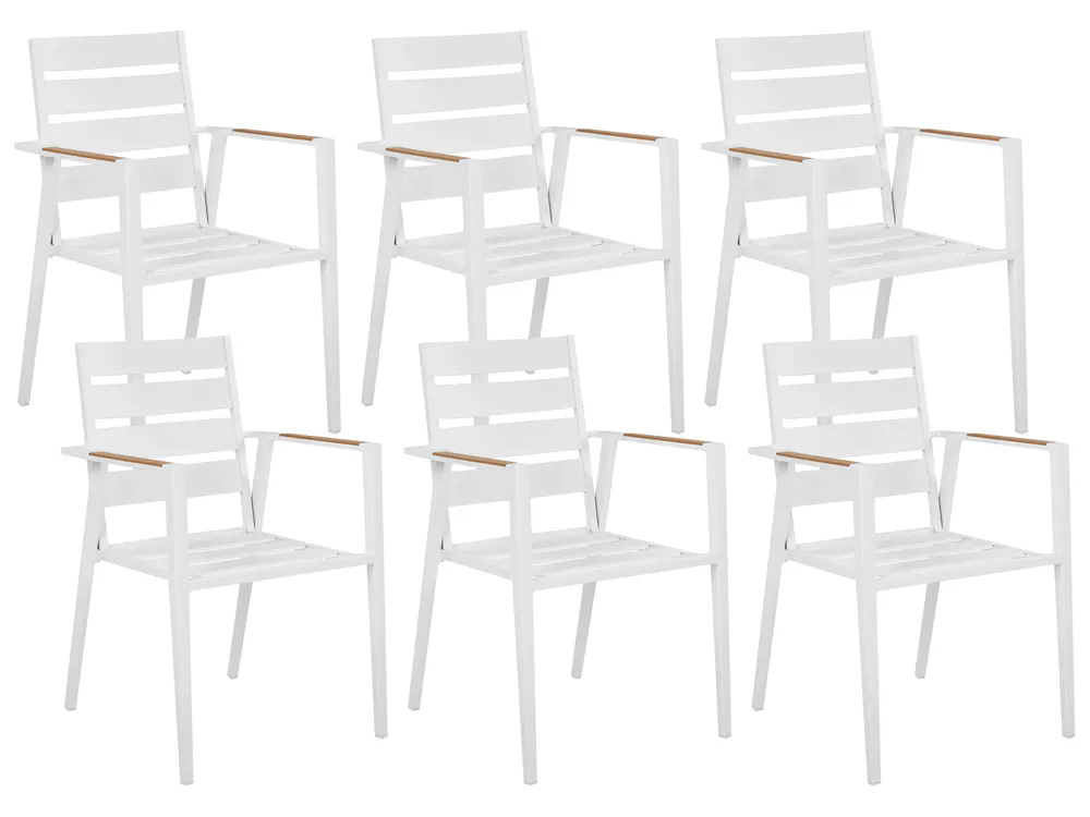 Garden Dining Set 6 Seater VALCANETTO/TAVIANO Metal White_922612