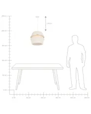 Pendant Lamp ATOYAC Faux Linen Beige_906204